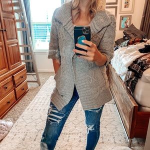Chunky short sleeved cardigan